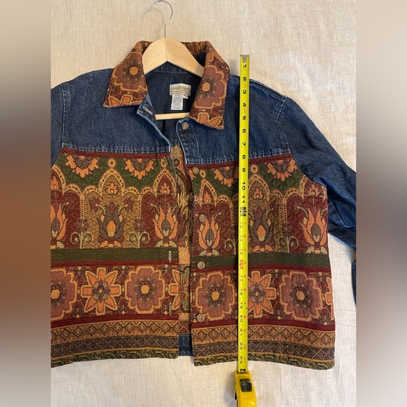 Coldwater Creek - Blue Denim Floral Tapestry Jacket - Size PL - Picture 5 of 6